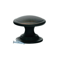 Classic Mushroom Top Brushed Oil-Rubbed Bronze Cabinet Hardware Knob, 1-1/4 Inch Diameter