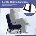 thumbnail image 2 of Gymax Patio Glider Chair Single Outdoor Rocking Chair w/ Seat & Back Cushions Navy, 2 of 9