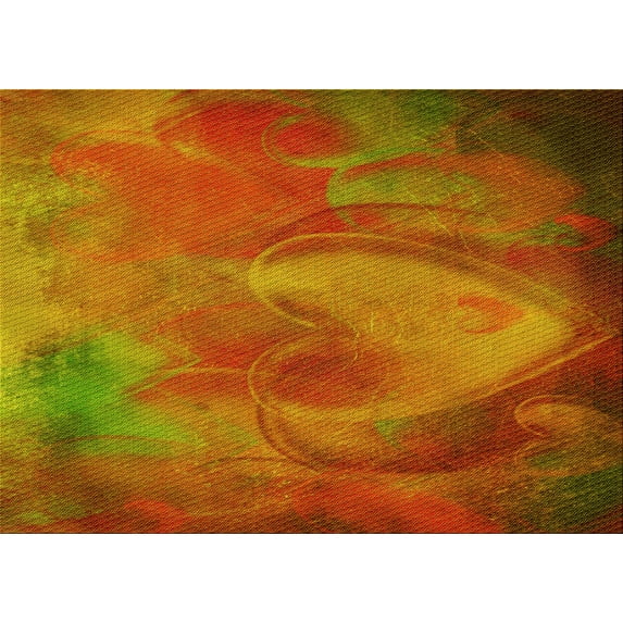 Ahgly Company Machine Washable Indoor Rectangle Transitional Lava Red Area Rugs, 5' x 8'