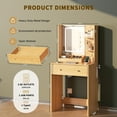 thumbnail image 6 of Satifur Vanity Desk with Mirror & Lights, GRWM Vanity with Drawers & Storage Shelves, Makeup Dressing Table with Charging, Nature, 6 of 10