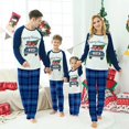thumbnail image 2 of Pijamas familiares a juego de Navidad, conjunto de pijamas de diseño exclusivo para niños, Snomies, cuadros azules, 2 of 3
