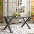 thumbnail image 2 of Safavieh Core Modern Aluminum Outdoor Dining Table, Gray, 2 of 10