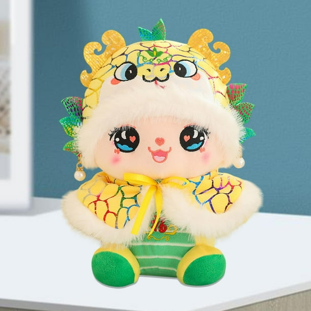 Muñeco de serpiente de peluche, figura de serpiente de peluche, lindo adorno para el Festival de Primavera, muñeco de serpiente de año Nuevo para el Amarillo