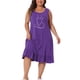 thumbnail image 1 of Agnes Orinda Tallas grandes para mujeres Camisones sin mangas Vestido de noche suave y cómodo Pijamas con estampado de gatos 1X Púrpura oscuro, 1 of 8
