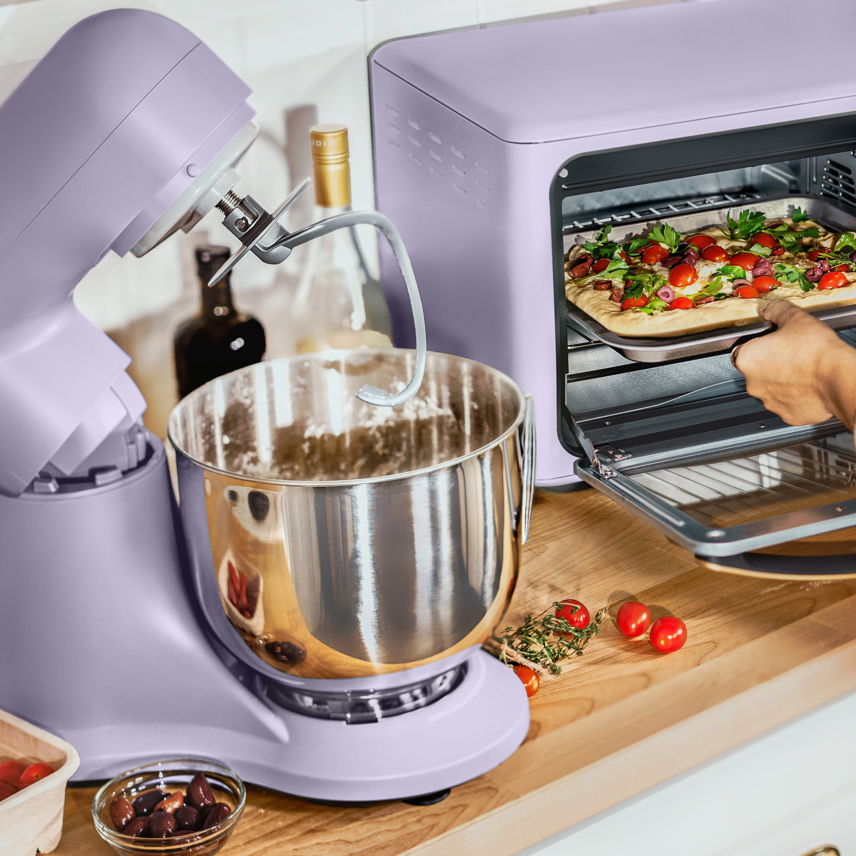 Beautiful 5.3 Qt Stand Mixer, Lavender with Flat Beater, Dough Hook, Balloon Whisk