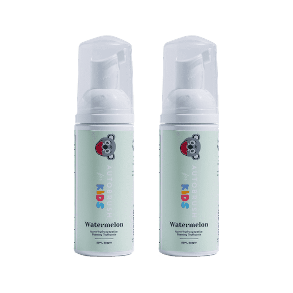 AutoBrush Kids Fluoride-Free Foaming Toothpaste Watermelon Flavor (2 Pack)