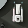 thumbnail image 3 of OULII 1Pack Convenient Toothpaste Holder and Toothbrush Storage Set Wall Mounted White Tpe for Adults in Bathroom, 3 of 8