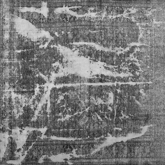 Ahgly Company Indoor Square Abstract Gray Contemporary Area Rugs, 5' Square