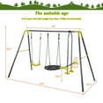 thumbnail image 3 of Heavy Duty Combo Swing Set 3 in 1, Playground Swing Sets with Seat Swing, Glider and Saucer Swing, Combo Swing Set Allow Up to 3 Kids Play At Once, Kids Swing Sets for Backyard Amusement Park, B1101, 3 of 10