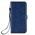thumbnail image 6 of For iPhone 15 Plus Phone Case Full Coverage Dustproof Anti-Scratch Anti-Fingerprint Kickstand Card Slots Wave-dot Pattern Design Convenient Wrist Strap PU Leather Luxury Wallet Cover,Blue, 6 of 7