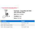 thumbnail image 2 of Fuel Pump - Compatible with 2004 - 2007 Chevy Tahoe 2005 2006, 2 of 2