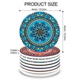 thumbnail image 4 of Posavasos AODINI set de 8 de cerámica absorbente con diseño mandala, 4 of 8