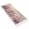thumbnail image 2 of Christmas House,Entryway Runner Rug 2x4ft,Blush Pink Romantic Snowflake Washable Woven Living Room Hallway Bedroom Kitchen Carpet with Tassels,Non-Shedding Indoor Outdoor Throw Door Mat for Entryway, 2 of 5