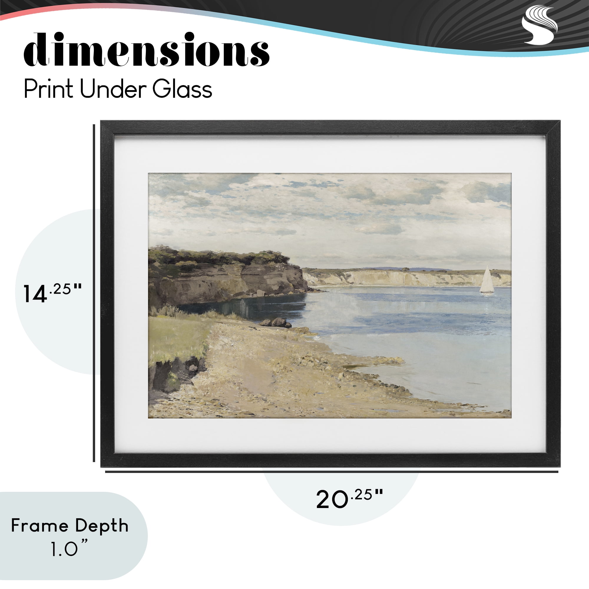 Stupell Industries Set Sail Peaceful Cove Black Framed Print Under Glass, design by Christy McKee