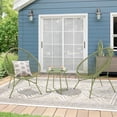 thumbnail image 4 of Dovov 3 Piece Patio Acapulco Furniture Bistro Set, Outdoor Bistro Set Acapulco Chairs All-Weather Rattan Wicker Chairs with Plastic Rope and Coffee Table, Green, 4 of 12