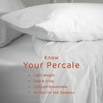 thumbnail image 3 of Loomsnest 4 Piece Queen Sheet Set, Cool & Crisp Percale, 100% Cotton Sheets, Deep Pockets, White, 3 of 9