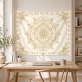 thumbnail image 5 of Golden Lotus Mandala on Ivory Background, Serene Boho for Home Decor Enthusiasts, Ornate Botanical Wall Art, Housewarming Gift Tapestry Wall Hanging for Bedroom and Living Room, 5 of 7