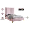 thumbnail image 4 of Maklaine Contemporary Rich Velvet King Bed in Pink, 4 of 5