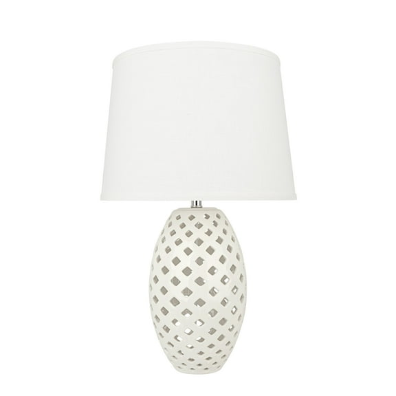 Aspen Creative 40181-11, 22" High Transitional Ceramic Table Lamp, Beige and Hardback Empire Shaped Lamp Shade in Beige, 13" Wide