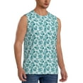 thumbnail image 2 of Fuzoiu Teal turquoise shell Print Men's Sleeveless T-shirt,Sleeveless Tee Shirts,Quick-Dry Athletic Tank Top for Gym, Running, Sports & Outdoor Activities-X-Large, 2 of 7