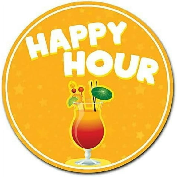 Retro Metal tin Sign Farmer's Market Happy Hour Circle Corrugated Metal Sign Funny Home Cave Garage bar Wall Decoration Vintage Metal Sign 12 inch Diameter