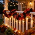thumbnail image 5 of OAVQHLG3B Fall Garland 70.9 inch, Halloween Leaves Garland, Black Outdoor Leaf Vine for Mantle, Door Frame,Fireplace and Thanksgiving Decor, 5 of 5