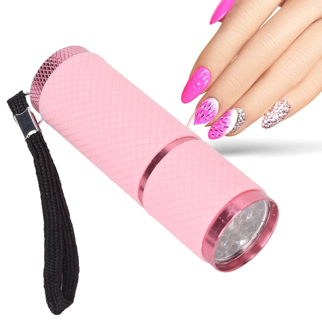 Saluaqui Secador de Unas LED de Fijación Rápida de Diamantes de IMitación, 9 chips de Luz LED, Ergonímico, Secador de Unas Profesional Compacto y Portátil, Luz de Esmalte