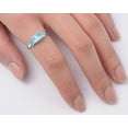 thumbnail image 4 of CHOOSE YOUR COLOR Women's Square Simulated Aquamarine Wholesale Ring .925 Sterling Silver Band Blue CZ Female Size 10, 4 of 4