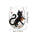 thumbnail image 3 of 3D Halloween Artisan Glassware Collection, Stemless Drinking Glasses with Raised Pumpkin Ghost Black Cat Web Design, Spooky Clear Cups for Cocktails Juice Iced Coffee, Party Gift Home Decor (Cat), 3 of 8