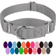 thumbnail image 3 of HSHDLDF Silver Martingale Heavy Duty Nylon Dog Collar 21 Vibrant Color Options (3/4 Inch Width, Small), 3 of 6