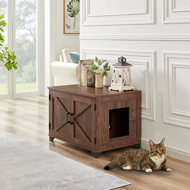 Unipaws Cat Litter Box Enclosure with Top Opening, High Jumbo Litter