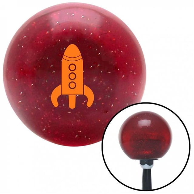 Orange Space Ship Red Metal Flake Shift Knob with M16 x 1.5 Insert Shifter Auto Brody
