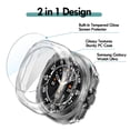thumbnail image 3 of IC ICLOVER [2 Pack] For Samsung Galaxy Watch Ultra 47mm (2025/2024) Tempered Glass Protector Screen Case Full Hard PC Ultra-Thin Scratch Resistant Protective Cover, Clear+Black, 3 of 8