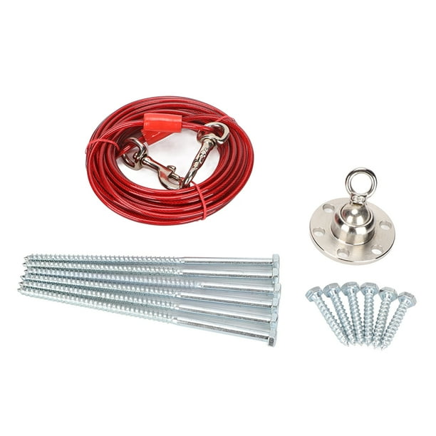 Estaca de Amarre para Perros 10M para Mascotas Al Aire Libre Perro de Acero Inoxidable Estaca de 360 Espiral Fijo Pila de Estaca de Tierra Pila de Perro Atada Gancho de ANGGREK Otros