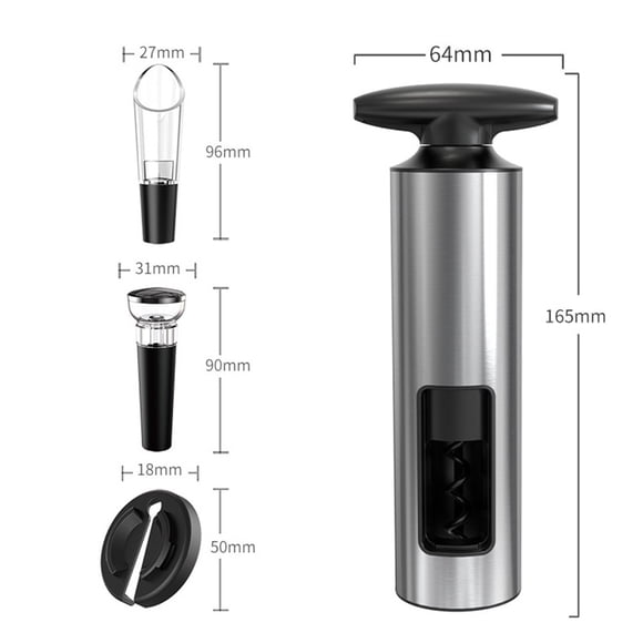 Juego de abridor de vino manual de acero inoxidable sin esfuerzo: ¡resistente y fácil de usar!