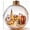 Clear Winter Bauble - Snow Town & Red Phone Booth, variant on romoty Christmas Tree Ball Ornament, 3.15x3.15 Inch Clear Bauble with European Snow Town & Phone Booth for Tree Mantel Decor