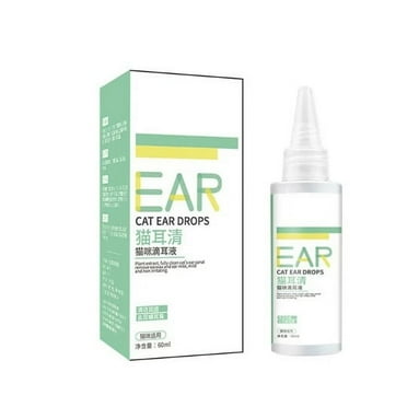 Pet Ear Cleaner 2.03 oz Ear Drops to Remove Ear Mites Earwax Itch for Cats