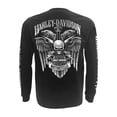 thumbnail image 2 of Men's Skull Lightning Crest Graphic Long Sleeve Shirt, Black, Harley Davidson, 2 of 2