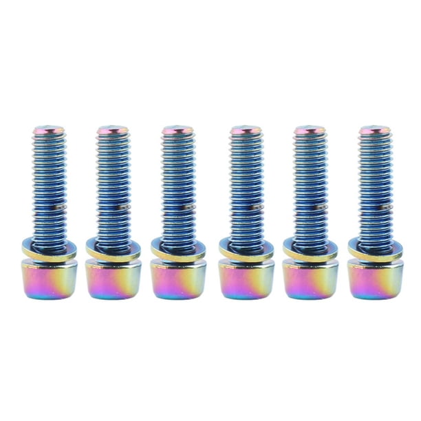 Paquete de 6 tornillos para manillar de bicicleta de montaña y carretera 22.7x4.85mm