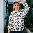 thumbnail image 2 of Uorisanigo Girls Half Zip Pullover Sweatshirt Oversized Sweatshirts Loose Cute Panda Print Long Sleeve Zipper Sweatshirts Athletic Pullover Jackets for Vacation Shopping Exercise Wear, 2 of 7