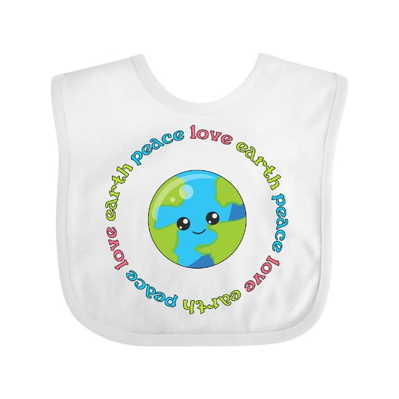 Inktastic Peace Love Earth Boys or Girls Baby Bib
