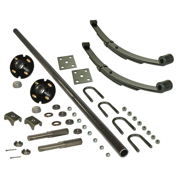2,000 Pound Adjustable Trailer Axle Kit with 4-Bolt Hubs