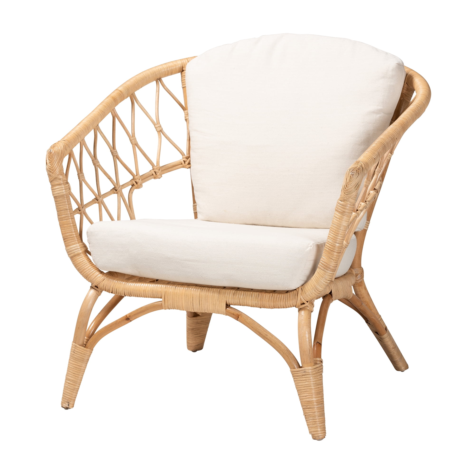 bali & pari Feya Rattan BOHO Accent Chair, Natural Brown