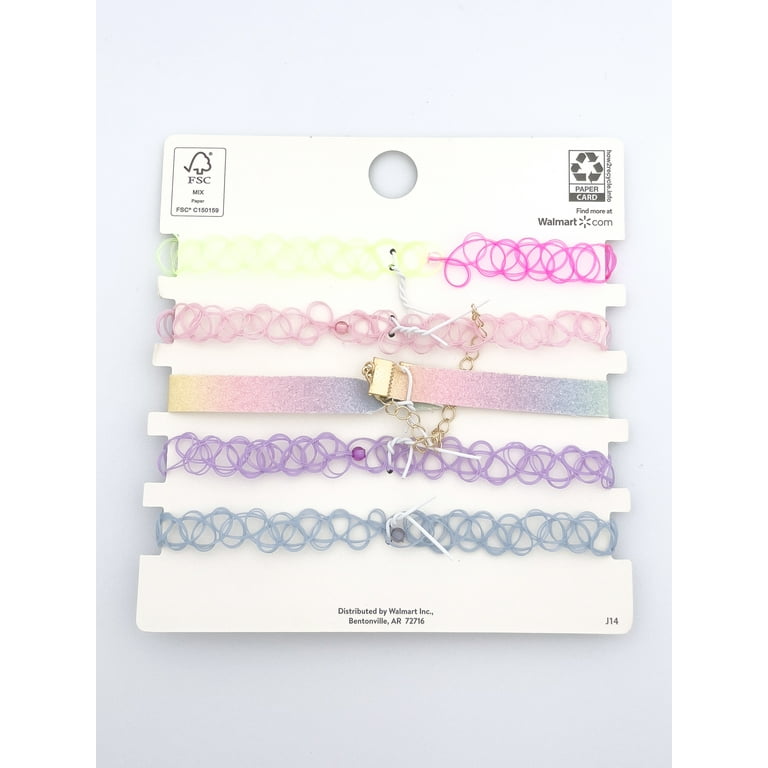 Wonder Nation Rainbow Unicorn Choker Necklace 5-Pack Multi Color