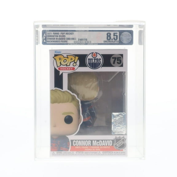 Edmonton Oilers NHL Funko POP | Connor McDavid (Third Uniform) | Rated AFA 8.5