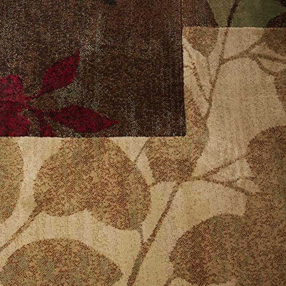 Home Dynamix Tribeca Amelia Contemporary Geometric Floral Runner Area Rug, Beige/Brown, 26"x6'