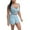 Sky Blue, variant on Bovxnpu Women Athletic Outfits, 2 Piece Workout Sets, Women's Ribbed Suspender High Waist And Hip Lifting Shorts Casual Sports Set XL
