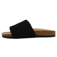 thumbnail image 3 of Soda Women's Open Toe Faux Sherpa Cork Slide Sandal,  Black,  8 M US, 3 of 6