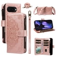 thumbnail image 1 of For Google Pixel 10a Wallet Case, 9 Card Slots RFID Blocking Crossbody Leather Cover, Zipper Pocket, Detachable Wrist & Shoulder Strap, Magnetic Shockproof Protective Phone Case for Women,Pink, 1 of 11