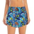 thumbnail image 2 of Daiia Hawaiian Style Pattern Women's 2 in 1 Running Shorts - Lightweight Athletic Workout Gym Yoga Shorts Liner with Phone Pockets-Large, 2 of 7
